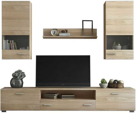 Wohnzimmer TV-Einheit Νο 18 mit Vitrine L210xB40xH129cm
