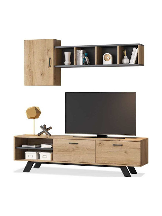 Wohnzimmer-Einheit Nr. 44 180×44,5×50 Farboptionen Dunkle Eiche