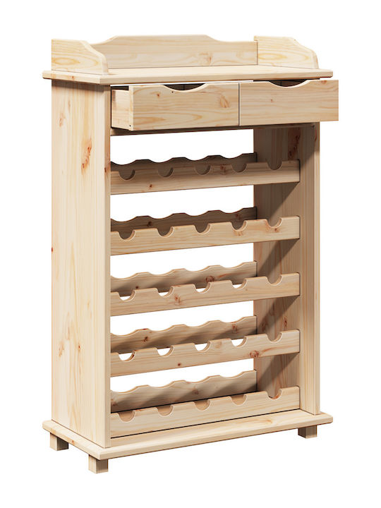 Vidaxl Wine Rack 90x60x30cm Solid Pine Wood 1 Piece Brown