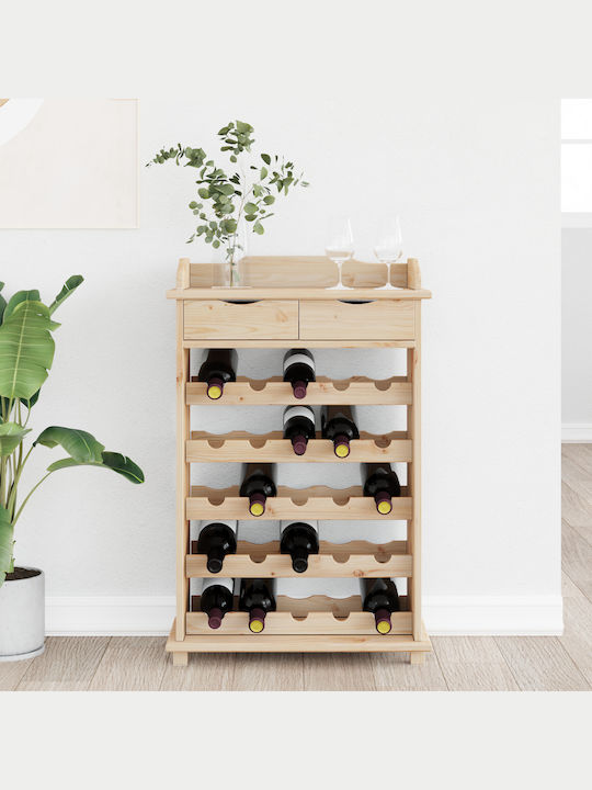 Vidaxl Wine Rack 90x60x30cm Solid Pine Wood 1 Piece Brown