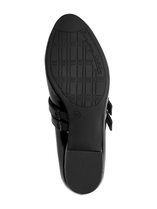 Anatomic Patent Leather Black Heels with Strap
