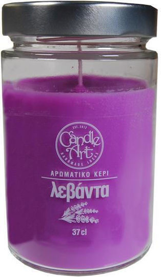 Candle n'Art Αρωματικό Κερί σε Βάζο με Άρωμα Με Αιθέρια Έλαια Λεβάντας 370gr