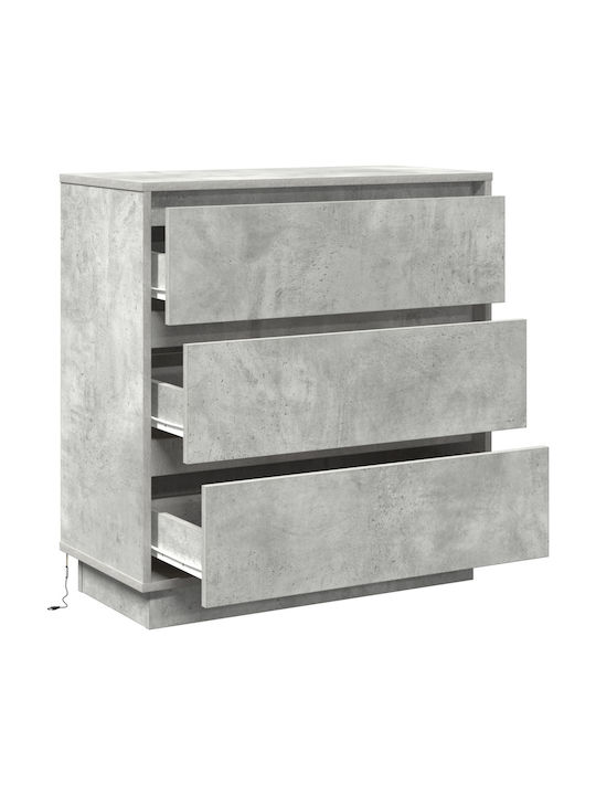 Wooden Chest of Drawers Γκρι Σκυρόδεμα 71x34.5x75cm