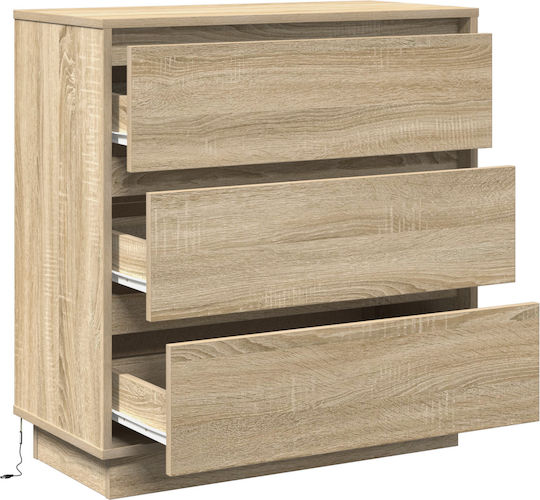 Wooden Chest of Drawers Sonoma Oak 71x34.5x75cm