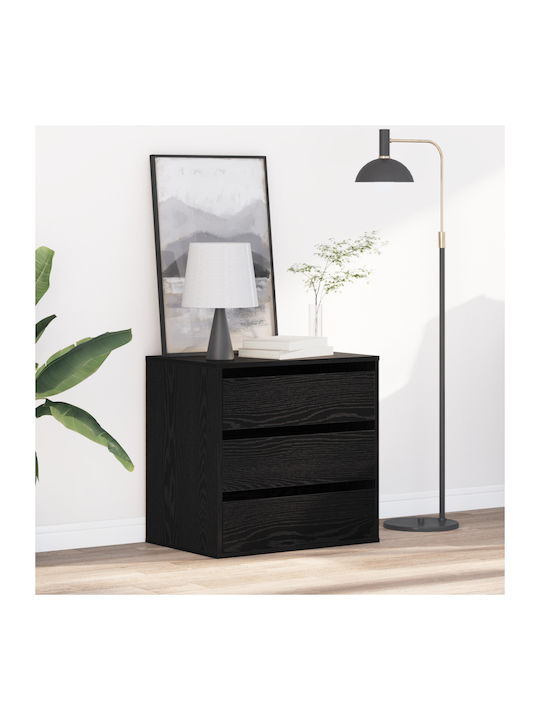 Συρταριέρα Креватокамарас Дървена с 3 чекмеджета Black Oak 60x41x58бр