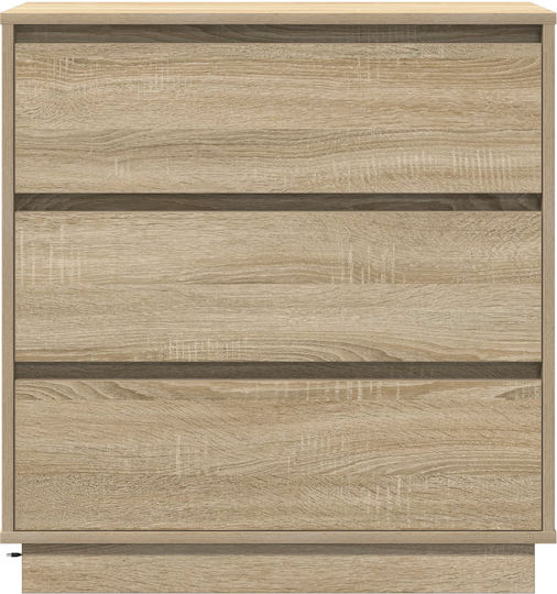 Wooden Chest of Drawers Sonoma Oak 71x34.5x75cm