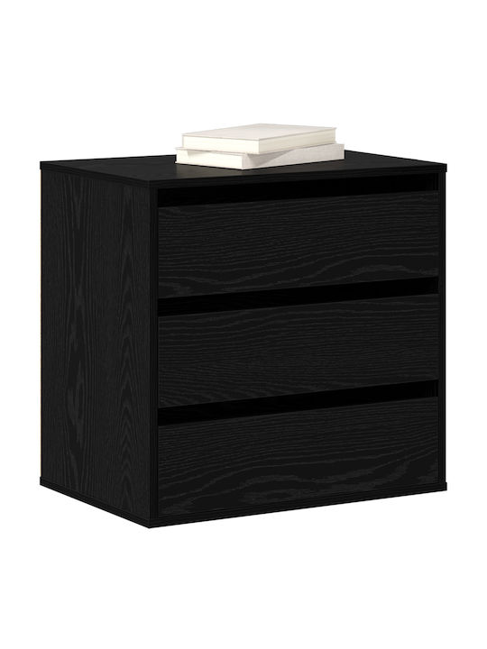 Συρταριέρα Креватокамарас Дървена с 3 чекмеджета Black Oak 60x41x58бр