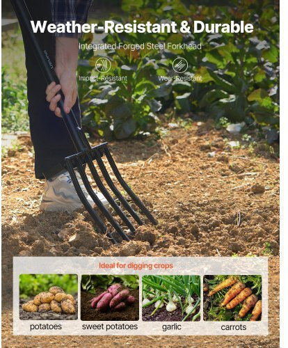 Vevor Vevor Garden Pitchfork with Handle 5 Teeth