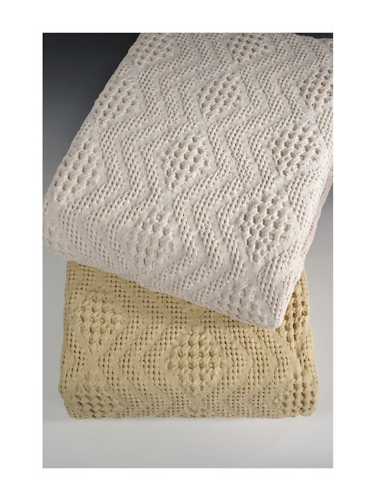 Down Town Home 871 Κουβέρτα Πικέ Μονή 170x240εκ. Dark Beige