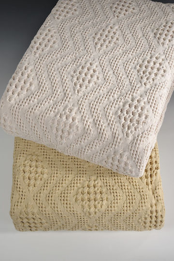 Down Town Home 871 Piqué Decke Einzeln 170x240cm Dunkelbeige