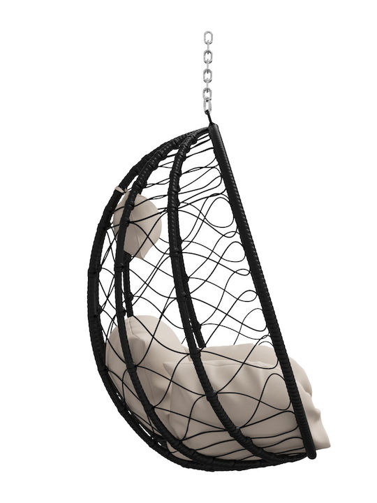 Κούνια Φωλιά με Βάση και Μαξιλάρι Rattan Καφέ Μ105xΠ95xΥ195cm