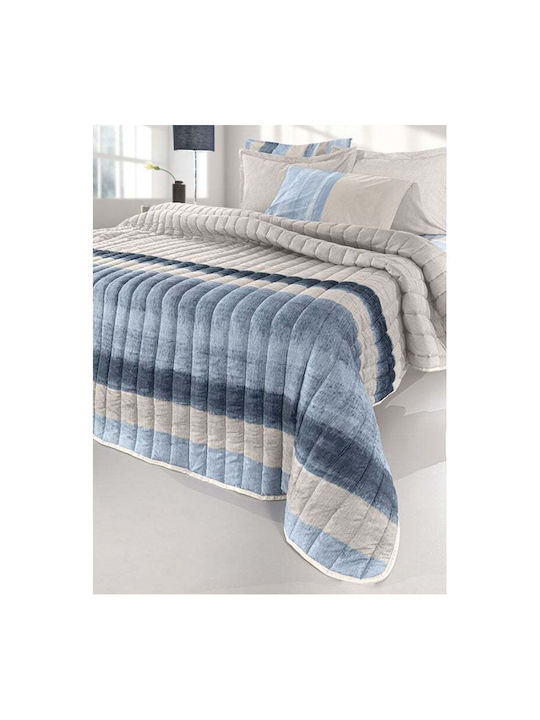 Guy Laroche Santiago Coverlet Queen Size Microfiber Denim 220x240cm