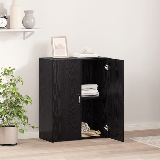 Дървен Черен Офисен Шкаф 60x32x77.5см