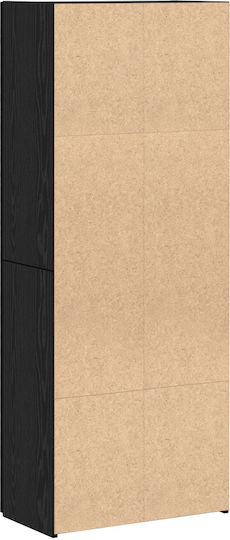 Ντουλάπα Γραφείου Ξύλινη Μαύρη Δρυς 60x32x153cm