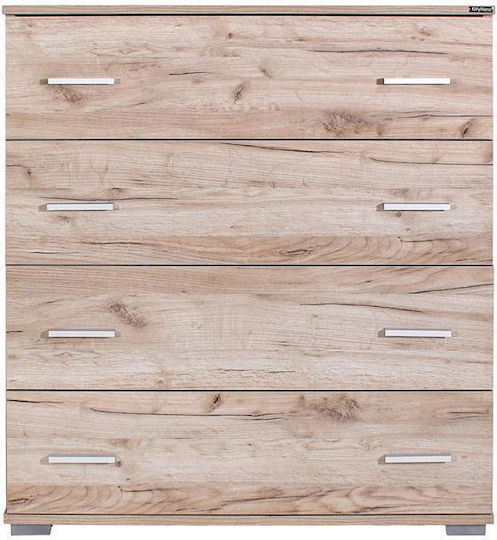 Συρταριέρα Κρεβατοκάμαρας Ξύλινη Imperium 4f Grey Oak 90x44x106εκ.