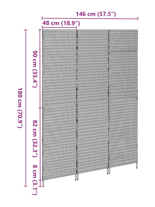 vidaXL Διακοσμητικό Παραβάν από Καμβά 146x180cm