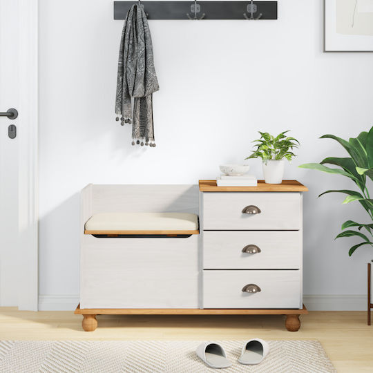 Eingangsmöbel mit Bank White 100x39x62cm