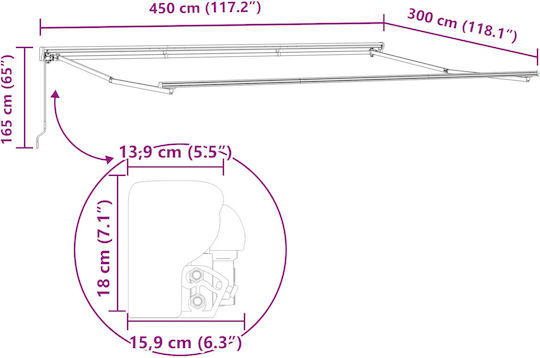 vidaXL Awning fabric Gray