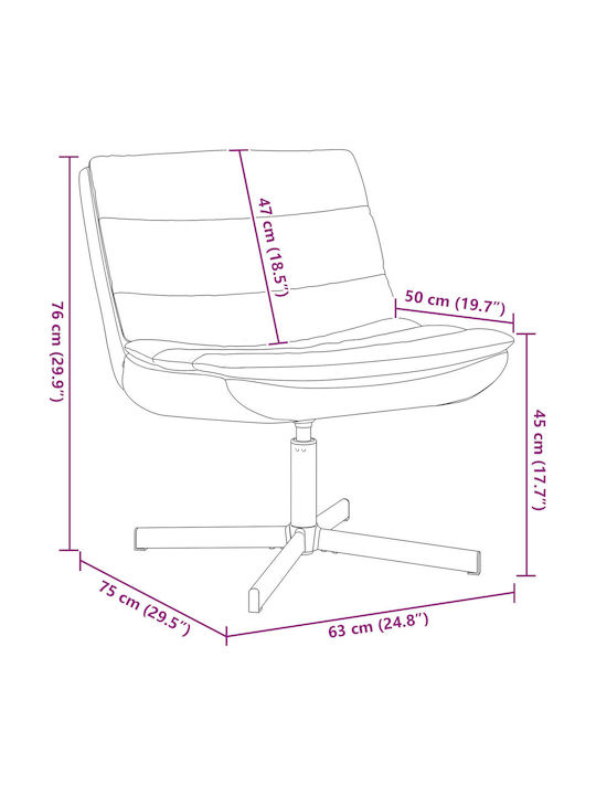 Rotativă Scaun Vizitator în Culoare Maro 63x75x76cm 1buc