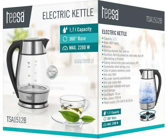 Teesa Βραστήρας 1.7lt 2200W Μαύρος