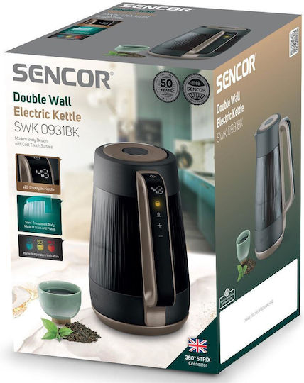 Sencor Βραστήρας 1.7lt 2000W Μαύρo/Καφέ