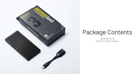 NiteCore NB10000 Gen3 Power Bank 10000mAh με 2 Θύρες USB-C Quick Charge Μαύρο