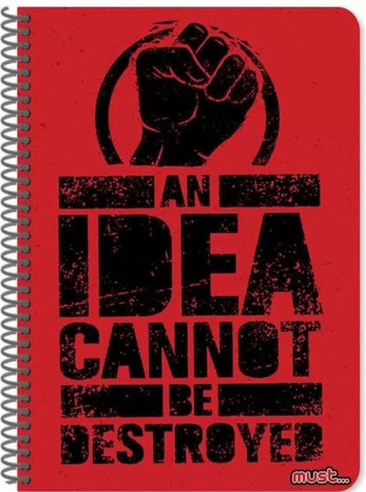 Must Team Spiral Notebook Ruled B5 60 Sheets 2 Subjects Rock 1pcs (Μiscellaneous Designs)