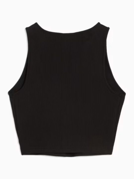 Women's Cotton Sleeveless Crop Top Puma Black