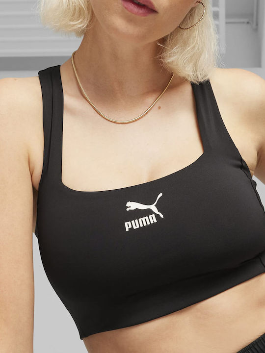 T7 Γυναικείο Αθλητικό Crop Top Αμάνικο Μαύρο