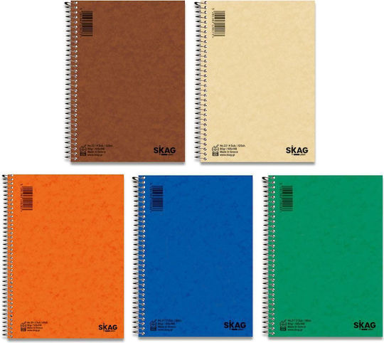 Skag Spiral Notebook Ruled A6 60 Paper Sheets 2 Subjects University Miscellaneous Designs/Colors