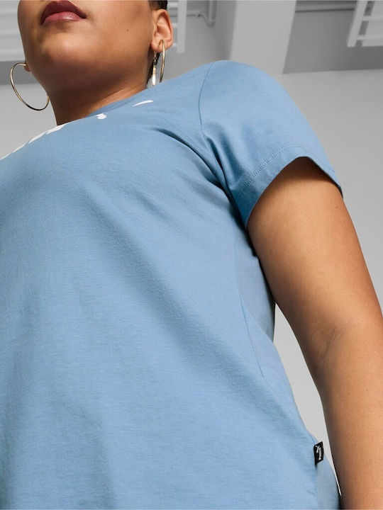 Logo Tricou Sportiv Damă Albastru Deschis