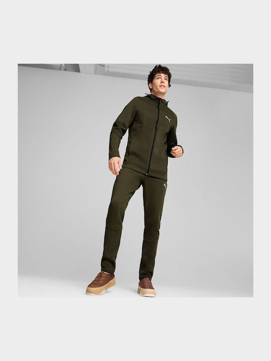 Evostripe Cardigan With Hood Khaki