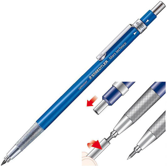 Staedtler Mars Technico Μηχανικό Μολύβι Σχεδίου Πλαστικό 2.0mm με Ξύστρα 1τμχ Μπλε
