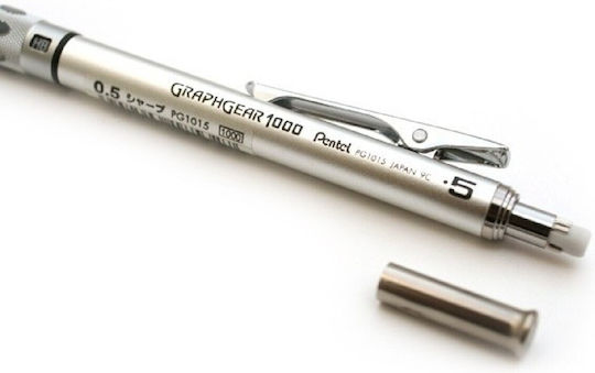 Pentel Graphgear 1000 Mechanical Pencil for Drawing Metallic 1pcs Silver