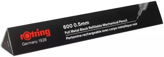 Rotring 600 Mechanical Pencil for Drawing Metallic 1pcs Black