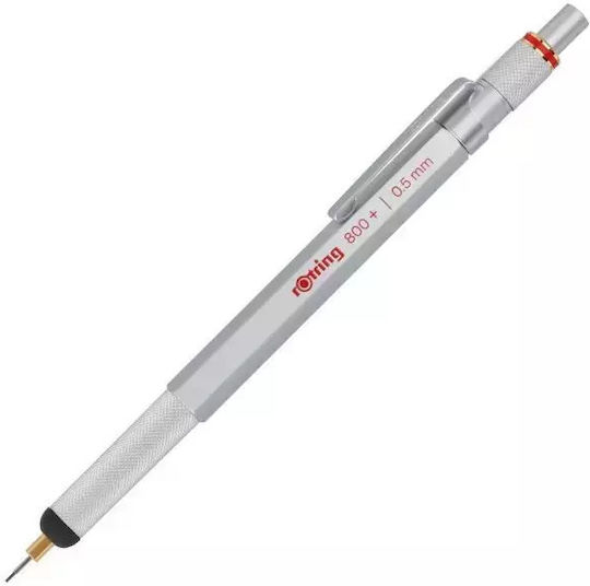 Rotring 800 Механичен Молив за Рисуване Метално 0.5мм с Гума 1бр Сребрист