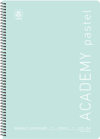Typotrust Spiral Notebook Blank 60 Sheets 4 Subjects Academy Pastel 1pcs (Μiscellaneous Designs/Colors)