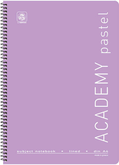 Typotrust Спирал Тетрадка Бял 60 Листа 3 Теми Academy Pastel 1бр (Различни дизайни/цветове)