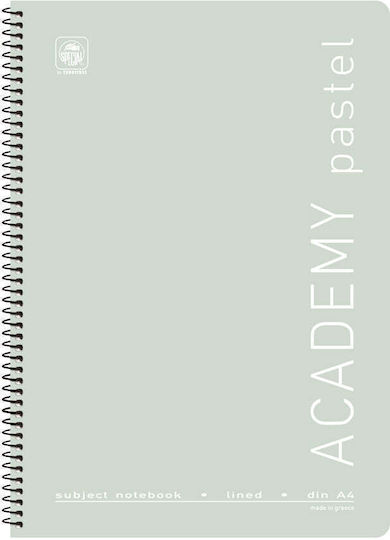 Typotrust Spiral Notebook Blank 60 Sheets 2 Subjects Academy Pastel 1pcs (Μiscellaneous Designs/Colors)