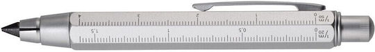 Troika Construction Mechanical Pencil for Drawing made of Brass with Sharpener 1pcs Silver