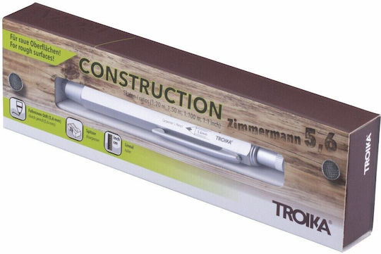 Troika Construction Mechanical Pencil for Drawing made of Brass with Sharpener 1pcs Silver