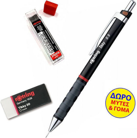 Rotring Tikky Mechanical Pencil for Drawing Metallic 1pcs Black