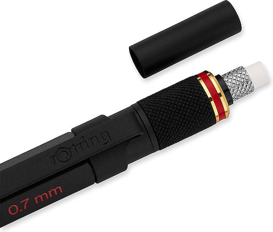 Rotring 800+ Touchscreen Μηχανικό Μολύβι Σχεδίου Μεταλλικό 0.7mm με Γόμα 1τμχ Μαύρο