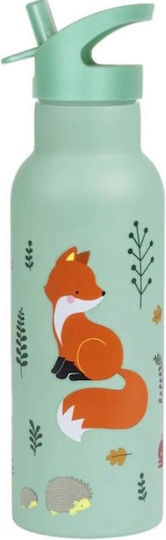 A Little Lovely Company Kids Water Bottle Thermos Stainless Steel with Straw Pink 500ml