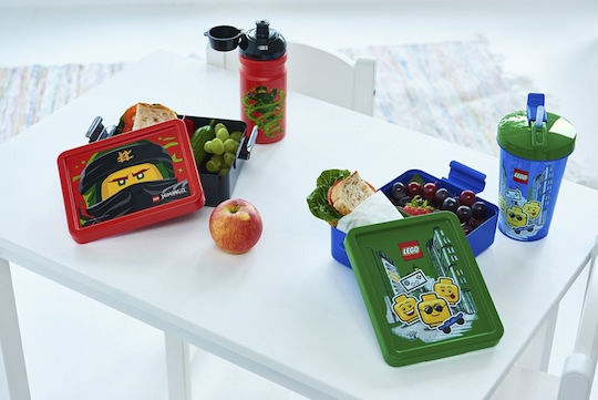 LEGO Ninjago Kids Water Bottle Ninjago Plastic with Straw 390ml (Various Designs/Colours)