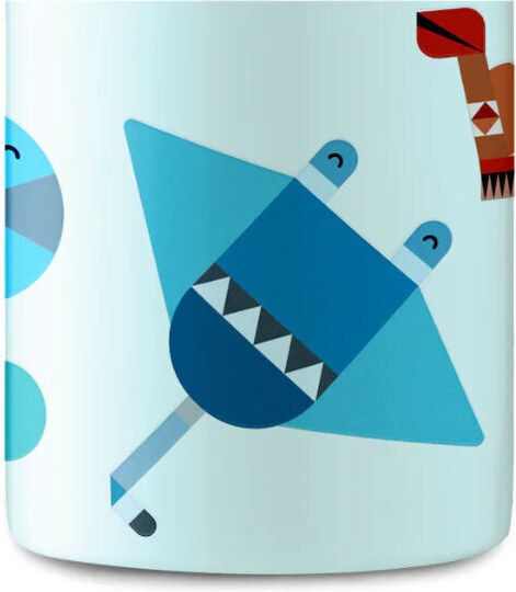 24Bottles Sea Friends Kids Water Bottle Thermos Stainless Steel with Straw Non Spill Light Blue 250ml