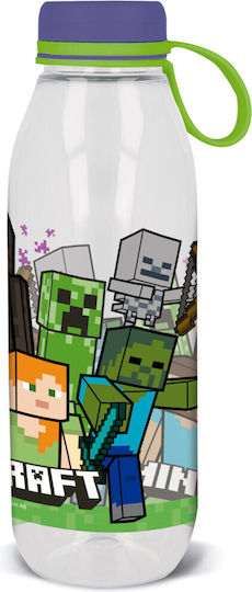 Stor Kids Water Bottle Minecraft Plastic Transparent 650ml