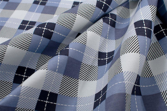 Dimcol Σετ 2τμχ Checkered 468 Αλέκιαστο Blue 140x300εκ.