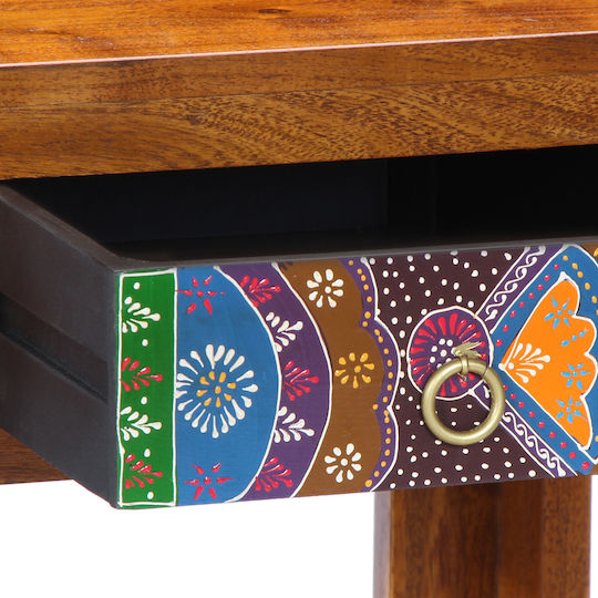 Bodenstehende Schminktisch aus Massivholz Braune Massivholz mit Spiegel 90x45x75cm