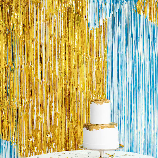 PartyDeco Κουρτίνα για Party σε Γαλάζιο χρώμα 90εκ.